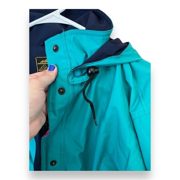 VTG 80s/90s Eddie Bauer Teal‎ Pink Gore-Tex Hooded Jacket Womens Medium - Picture 16 of 16